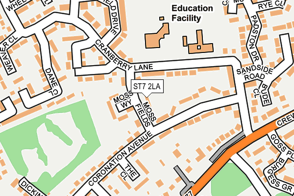 ST7 2LA map - OS OpenMap – Local (Ordnance Survey)