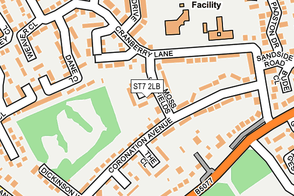 ST7 2LB map - OS OpenMap – Local (Ordnance Survey)