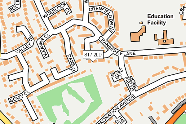 ST7 2LD map - OS OpenMap – Local (Ordnance Survey)