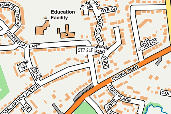 ST7 2LF map - OS OpenMap – Local (Ordnance Survey)