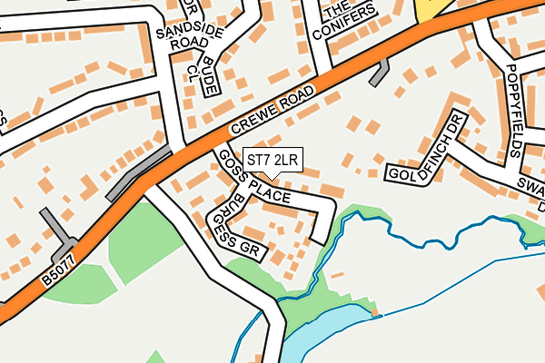 ST7 2LR map - OS OpenMap – Local (Ordnance Survey)