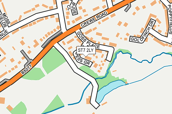 ST7 2LY map - OS OpenMap – Local (Ordnance Survey)