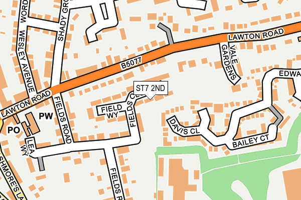 ST7 2ND map - OS OpenMap – Local (Ordnance Survey)