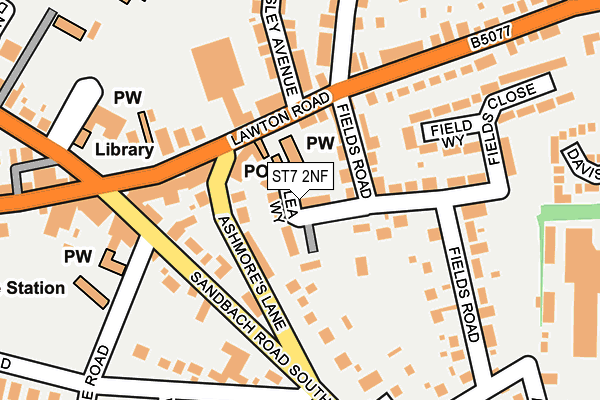 ST7 2NF map - OS OpenMap – Local (Ordnance Survey)
