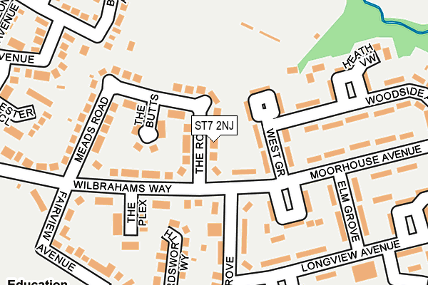 ST7 2NJ map - OS OpenMap – Local (Ordnance Survey)