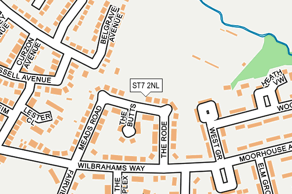 ST7 2NL map - OS OpenMap – Local (Ordnance Survey)