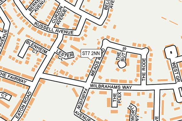 ST7 2NN map - OS OpenMap – Local (Ordnance Survey)