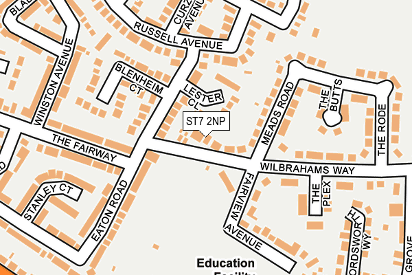 ST7 2NP map - OS OpenMap – Local (Ordnance Survey)
