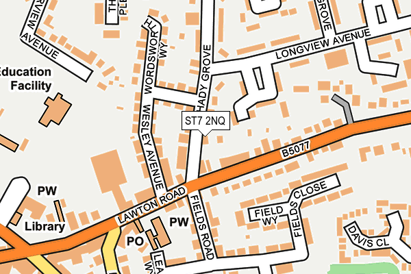 ST7 2NQ map - OS OpenMap – Local (Ordnance Survey)