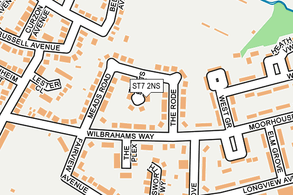 ST7 2NS map - OS OpenMap – Local (Ordnance Survey)