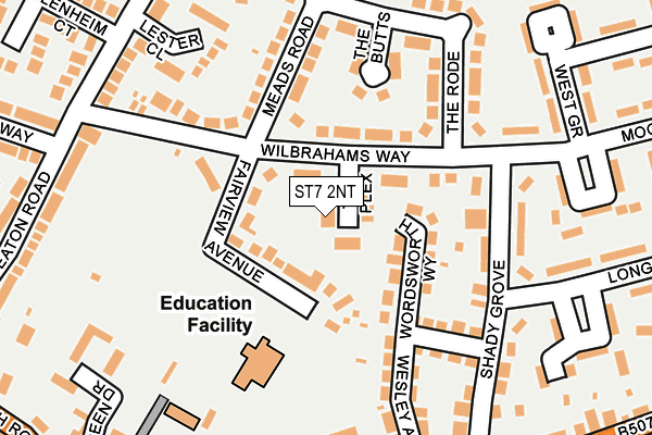 ST7 2NT map - OS OpenMap – Local (Ordnance Survey)