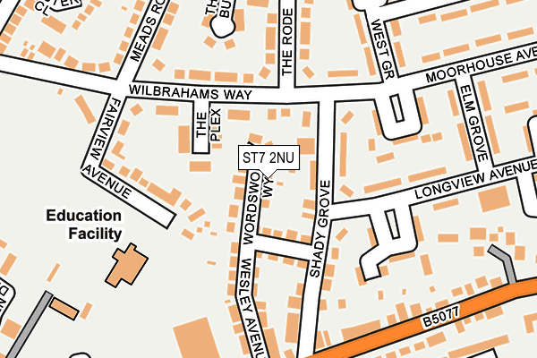 ST7 2NU map - OS OpenMap – Local (Ordnance Survey)