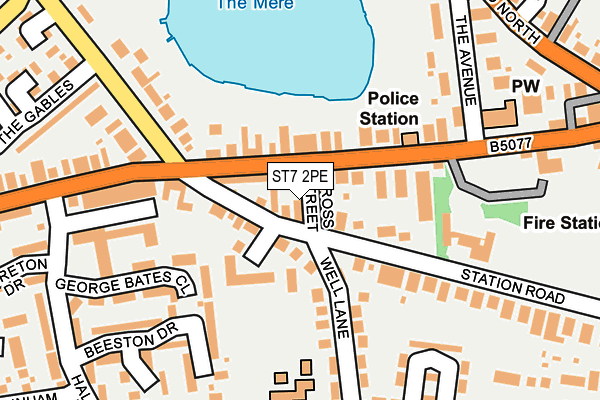 ST7 2PE map - OS OpenMap – Local (Ordnance Survey)