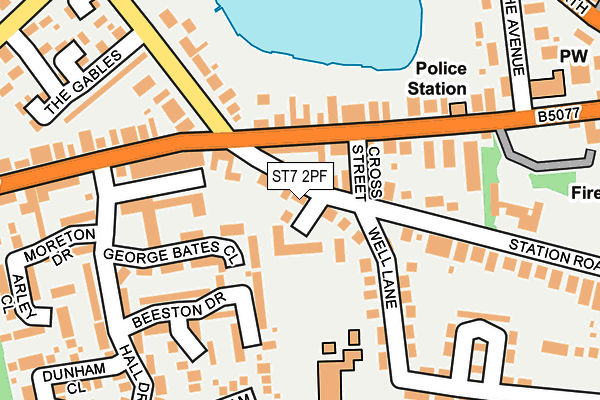 ST7 2PF map - OS OpenMap – Local (Ordnance Survey)