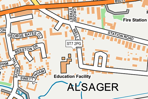 ST7 2PG map - OS OpenMap – Local (Ordnance Survey)