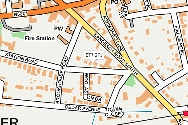 ST7 2PJ map - OS OpenMap – Local (Ordnance Survey)