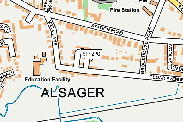 ST7 2PQ map - OS OpenMap – Local (Ordnance Survey)
