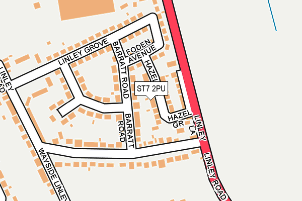 ST7 2PU map - OS OpenMap – Local (Ordnance Survey)