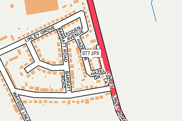 ST7 2PX map - OS OpenMap – Local (Ordnance Survey)