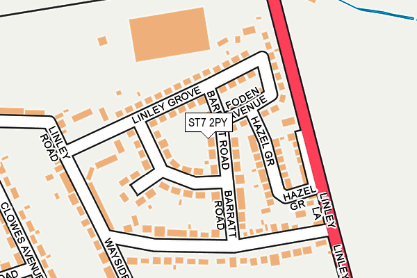 ST7 2PY map - OS OpenMap – Local (Ordnance Survey)