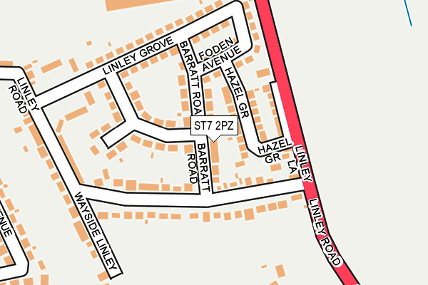 ST7 2PZ map - OS OpenMap – Local (Ordnance Survey)