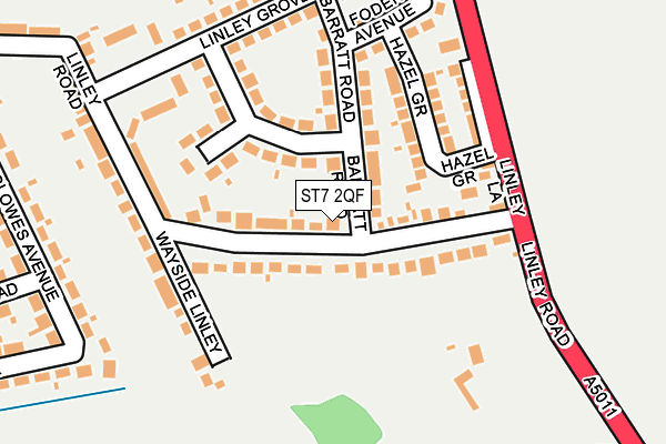 ST7 2QF map - OS OpenMap – Local (Ordnance Survey)