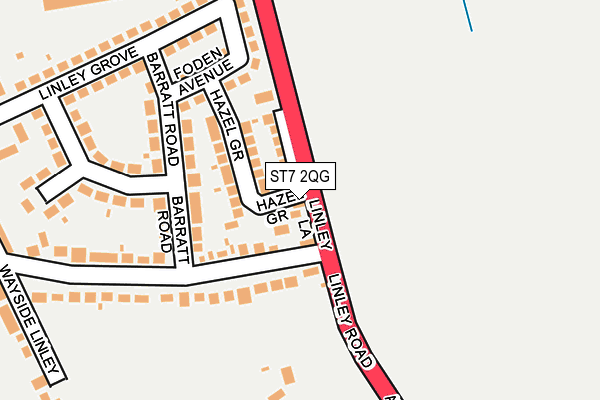 ST7 2QG map - OS OpenMap – Local (Ordnance Survey)