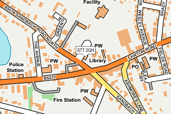 ST7 2QH map - OS OpenMap – Local (Ordnance Survey)