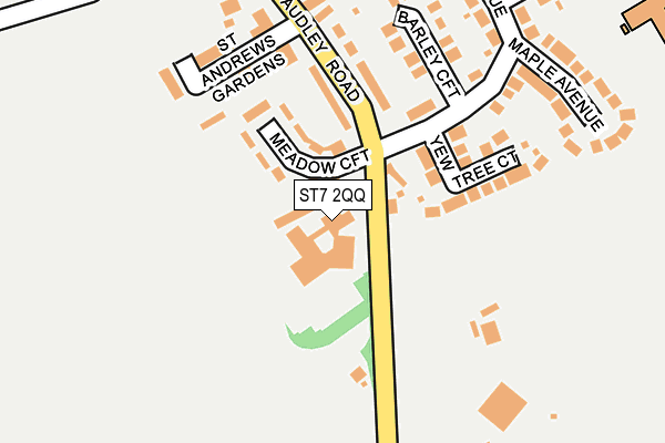 ST7 2QQ map - OS OpenMap – Local (Ordnance Survey)