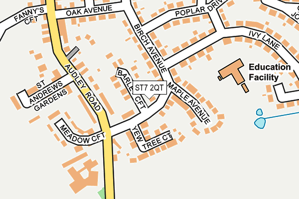 ST7 2QT map - OS OpenMap – Local (Ordnance Survey)