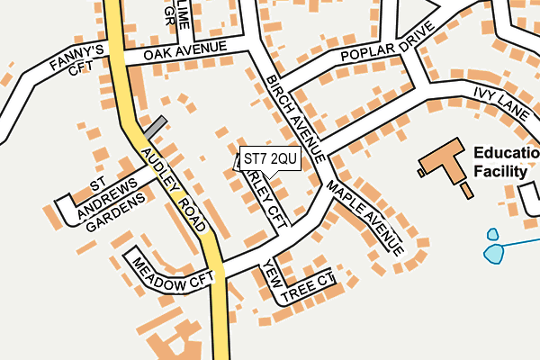 ST7 2QU map - OS OpenMap – Local (Ordnance Survey)