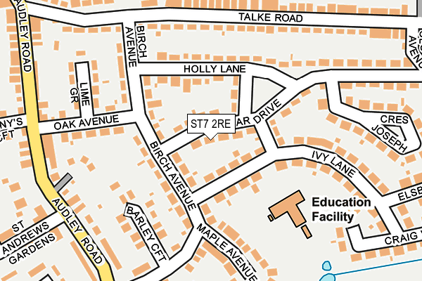 ST7 2RE map - OS OpenMap – Local (Ordnance Survey)