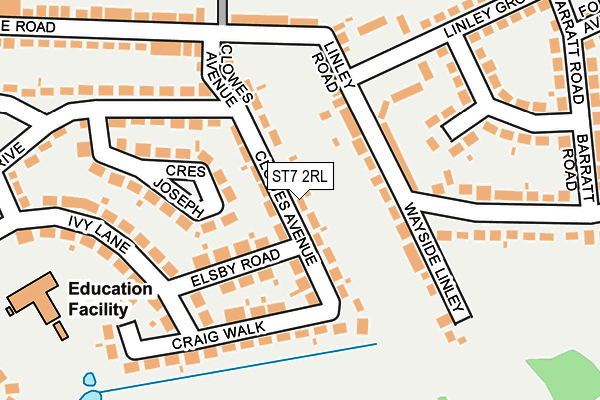 ST7 2RL map - OS OpenMap – Local (Ordnance Survey)