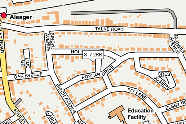 ST7 2RR map - OS OpenMap – Local (Ordnance Survey)