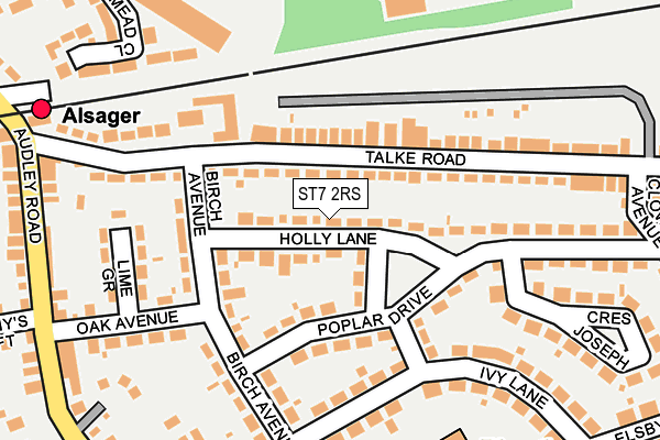 ST7 2RS map - OS OpenMap – Local (Ordnance Survey)