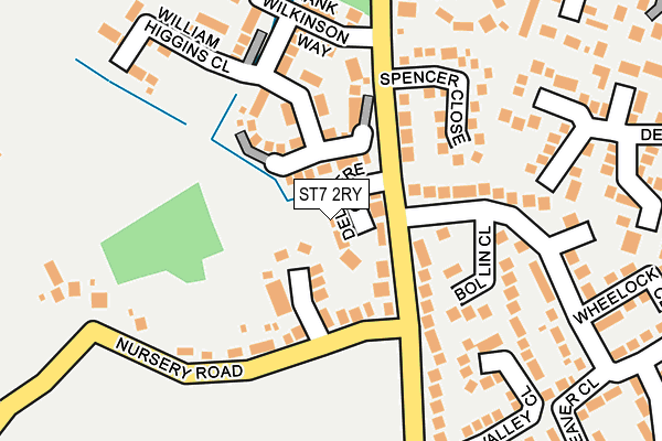 ST7 2RY map - OS OpenMap – Local (Ordnance Survey)