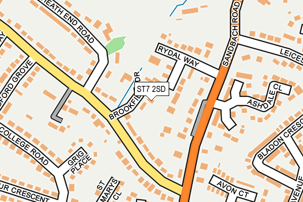ST7 2SD map - OS OpenMap – Local (Ordnance Survey)