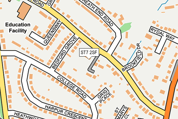 ST7 2SF map - OS OpenMap – Local (Ordnance Survey)