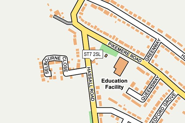 ST7 2SL map - OS OpenMap – Local (Ordnance Survey)