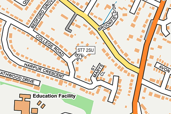 ST7 2SU map - OS OpenMap – Local (Ordnance Survey)