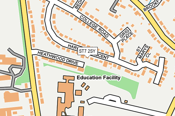 ST7 2SY map - OS OpenMap – Local (Ordnance Survey)