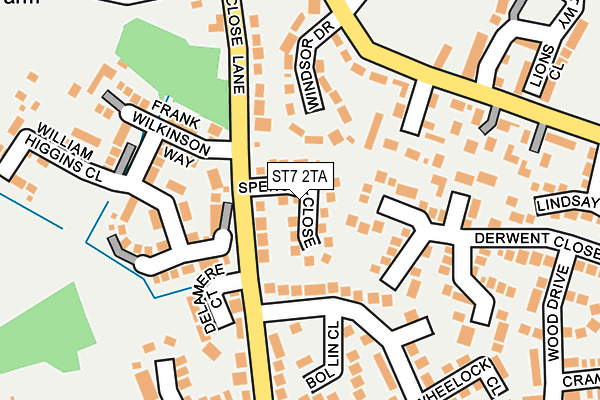 ST7 2TA map - OS OpenMap – Local (Ordnance Survey)