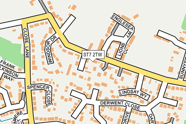 ST7 2TW map - OS OpenMap – Local (Ordnance Survey)