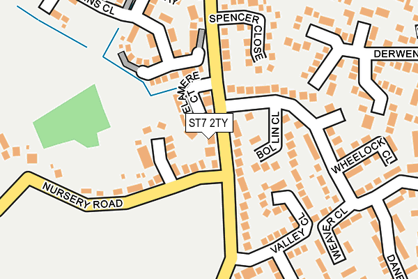 ST7 2TY map - OS OpenMap – Local (Ordnance Survey)