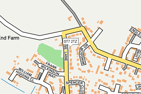 ST7 2TZ map - OS OpenMap – Local (Ordnance Survey)