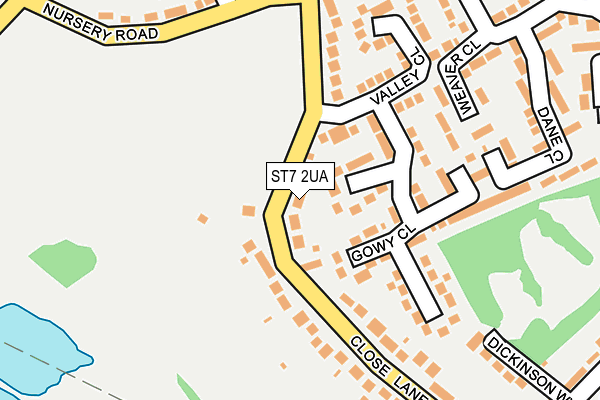 ST7 2UA map - OS OpenMap – Local (Ordnance Survey)