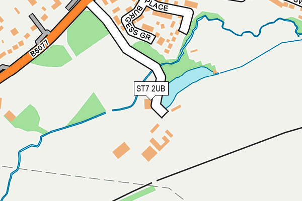 ST7 2UB map - OS OpenMap – Local (Ordnance Survey)