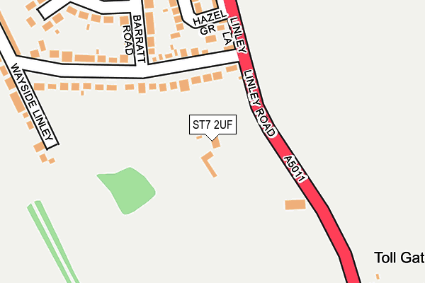 ST7 2UF map - OS OpenMap – Local (Ordnance Survey)