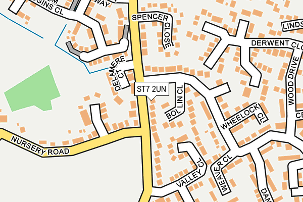 ST7 2UN map - OS OpenMap – Local (Ordnance Survey)
