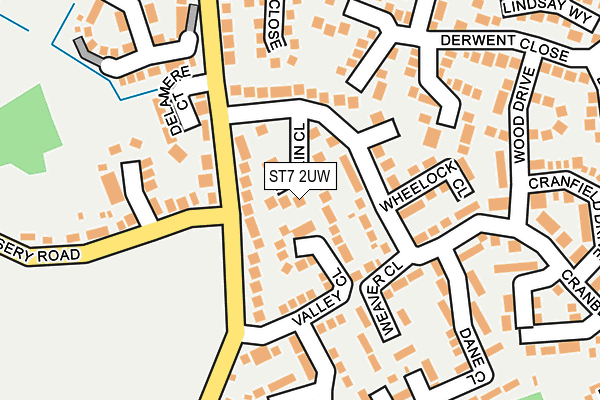 ST7 2UW map - OS OpenMap – Local (Ordnance Survey)